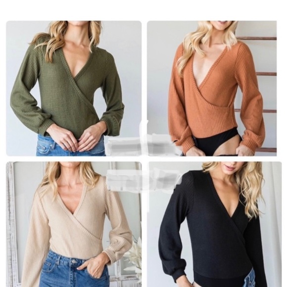 NEW Long Sleeve V Neck Bodysuits - Picture 1 of 8